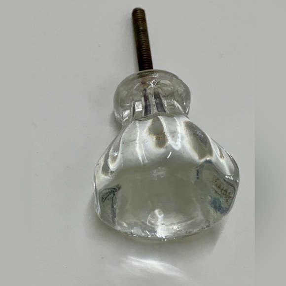 Early 20th Century Antique Clear Glass Faceted 10 Sided Clear Glass Door Knob - Picture 3 of 10